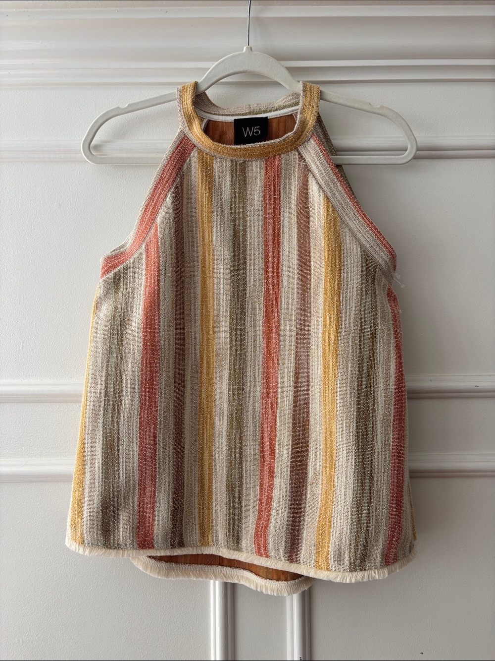 W5 Multicolor Striped Halter Knit Tank